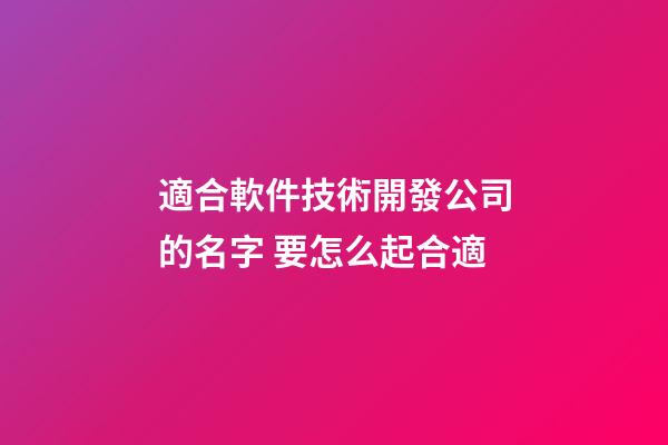 適合軟件技術開發公司的名字 要怎么起合適-第1張-公司起名-玄機派